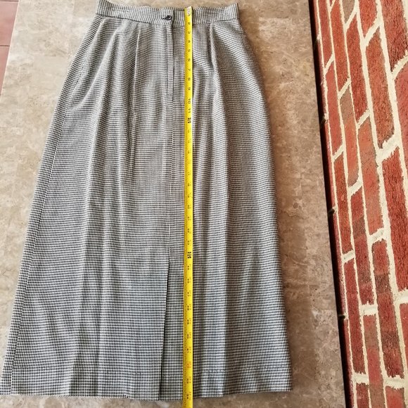 Vintage Black/White Houndstooth 2 pc Skirt Suit Set Size 8/10  Made in USA - Picture 10 of 13